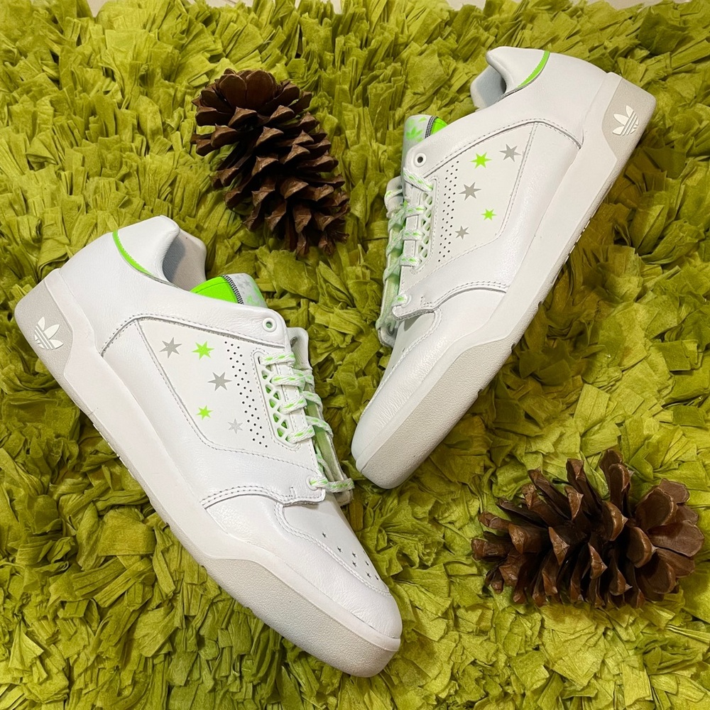Adidas White Green SlamCourt Original Sneakers